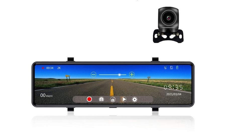Kamera do auta 4K s 12" displejom v spätnom zrkadle + zadná kamera