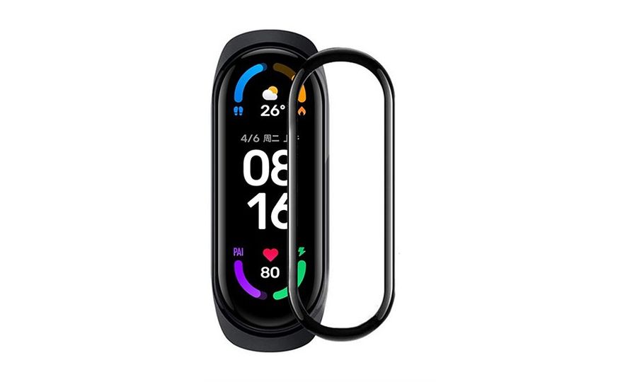 Mobilly ochranná tvrdená fólia pre Xiaomi Mi Band 6, čierna