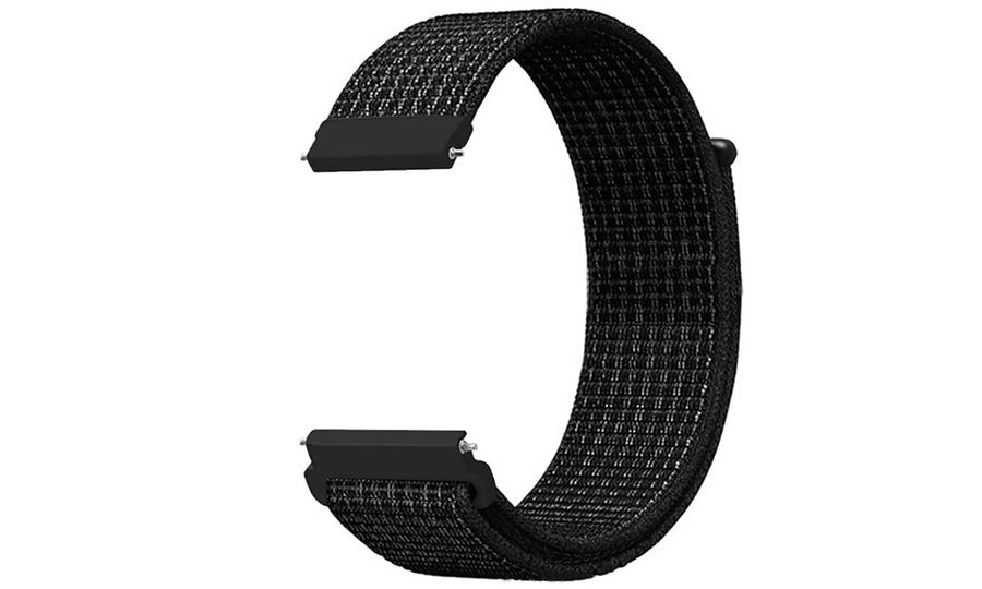 Mobilly univerzálny remienok, 22 mm, nylon, čierny (korenie a soľ)