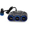 Rozbočovač pre zapaľovač cigariet do auta 3xCL 120W s nabíjačkou 3x USB 3,1A s káblom