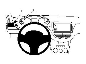 Brodit ProClip montážna konzola pre Peugeot 208/Peugeot 2008 12-19, vľavo nad mriežku