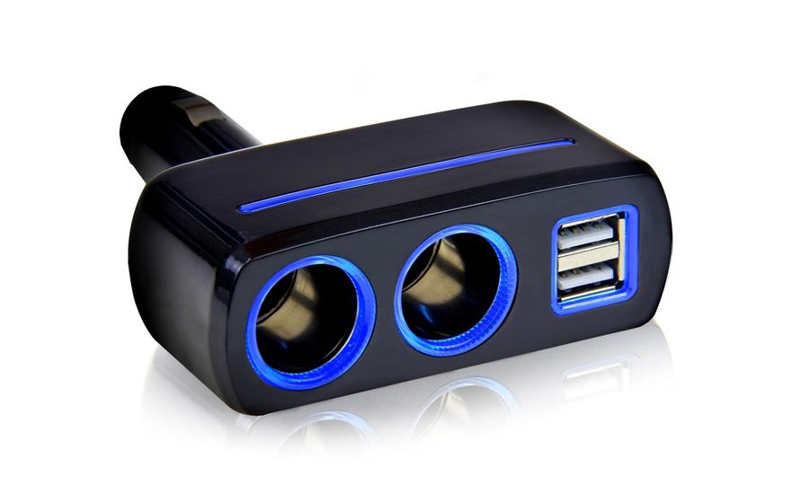 Zásuvka zapaľovača do auta, 2x USB, 80 W, osvetlené výstupy CL