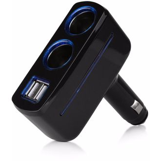 Zásuvka zapaľovača do auta, 2x USB, 80 W, osvetlené výstupy CL