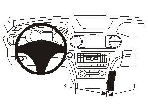 Brodit ProClip montážna konzola pre Mercedes Benz SL-Class 13-21, na stred vpravo