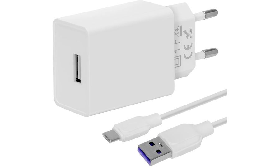 Obal:Me Cestovná nabíjačka + kábel USB-C, 10 W, biela