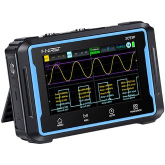 FNIRSI 2C53P Osciloskop, generátor signálov a multimeter 3v1, 2 kanály, 50 Mhz