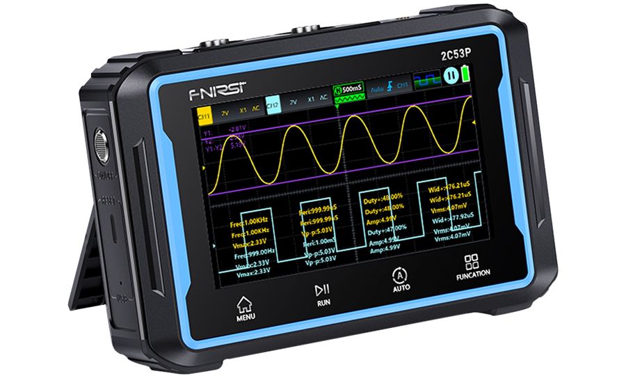 FNIRSI 2C53P Osciloskop, generátor signálov a multimeter 3v1, 2 kanály, 50 Mhz