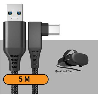 Mobilly kábel pre Meta Quest 3, Oculus Quest 2, Oculus Link, USB-C 3.2 Gen 1/USB-A kábel, 5 m
