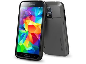 Spigen Slim Armor tvrdé puzdro so slotom na kartu pre Samsung Galaxy S5 Gunmetal, sivé