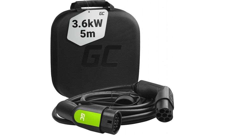 Nabíjací kábel Green Cell GC pre elektrické vozidlá Type2 3,6 kW 1x16A 5 m
