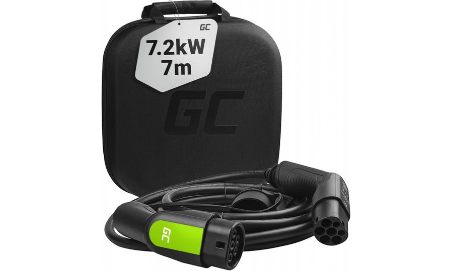 Nabíjací kábel Green Cell GC pre elektrické vozidlá Type2 7,2 kW 1x32A 7 m