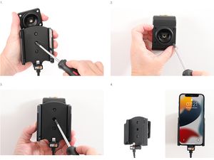 Brodit držiak do auta na Apple iPhone 13 mini, bez puzdra, so skrytým nabíjaním
