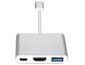 Adaptér USB-C na HDMI, USB 3.0, USB-C pre telefóny alebo notebooky s podporou nabíjania telefónu