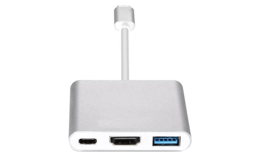 Adaptér USB-C na HDMI, USB 3.0, USB-C pre telefóny alebo notebooky s podporou nabíjania telefónu