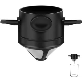 CaféCraft Dripper, opakovane použiteľný, čierny