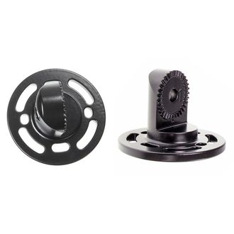 Brodit koncový úchyt dierovaný, priemer základne 64 mm, drobné ozubenie, čierny
