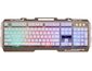 PrimeGear G700, herná klávesnica pre PC s držiakom na mobil, USB, RGB podsvietenie, biela, US