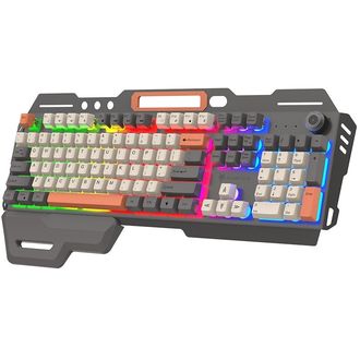 Mechanická herná klávesnica PrimeGear K90, kovové telo, USB, čierna, US