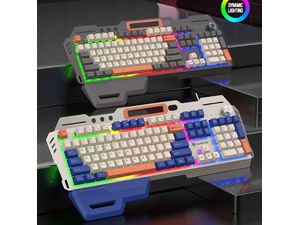Mechanická herná klávesnica PrimeGear K90, kovové telo, USB, čierna, US
