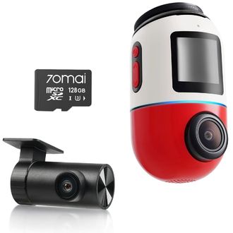70mai X800 4K SET s RC Cervena + 70mai SD 128GB karta