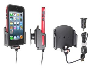 Brodit držiak do auta na Apple iPhone 13 mini/12 mini/SE/5S/5/5C v puzdre, nastaviteľný, s nabíjaním