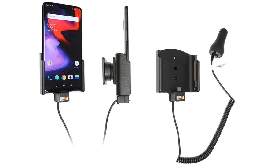 Brodit držiak do auta na OnePlus 6T, 6, bez puzdra, s nabíjaním z cig. zapaľovača