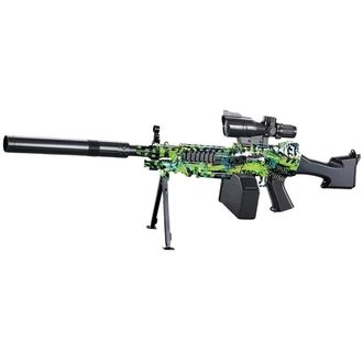 Sunny Blaster M249, pištoľ na vodné gélové pelety s príslušenstvom, zelená