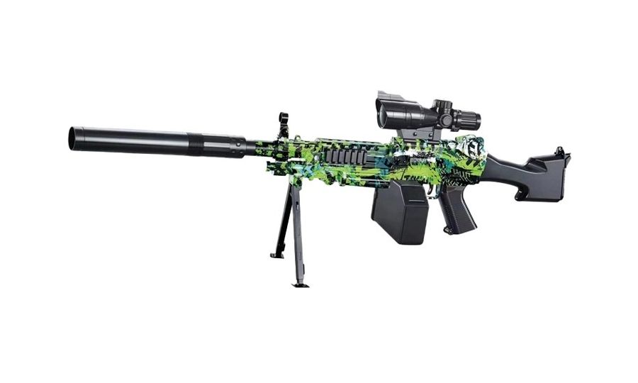 Sunny Blaster M249, pištoľ na vodné gélové pelety s príslušenstvom, zelená
