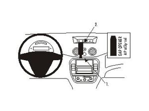 Brodit ProClip montážna konzola pre Citroen C2/C3/Pluriel 06-09, na stred vľavo