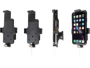 Brodit držiak do auta na Apple iPhone 11/XR v puzdre, s pružinou, s priechodkou pre Ligtning kábel