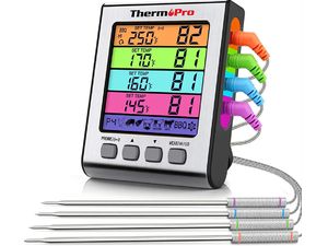 ThermoPro TP-17H digitálny kuchynský teplomer, štyri sondy, strieborný