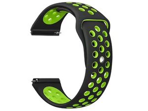 Univerzálny remienok Mobilly, 22 mm, silikónový, čierny/zelený