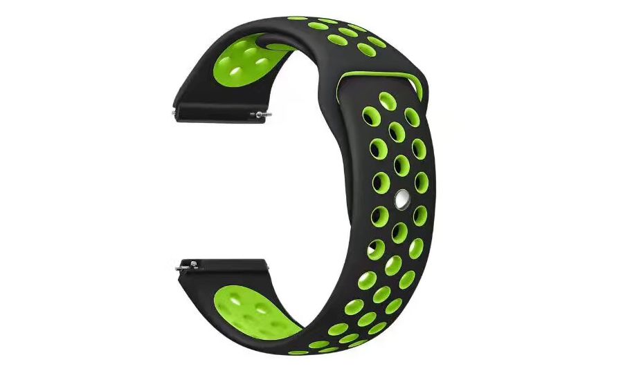 Univerzálny remienok Mobilly, 22 mm, silikónový, čierny/zelený
