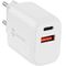 Tactical Základná zástrčka Dual, USB/C a USB-A 20W sieťová nabíjačka-adaptér, biela