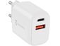 Tactical Základná zástrčka Dual, USB/C a USB-A 20W sieťová nabíjačka-adaptér, biela