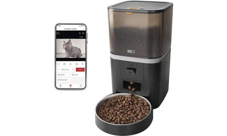 Dávkovač krmiva EMOS GoSmart s kamerou, 6 l, čierny, Wi-Fi