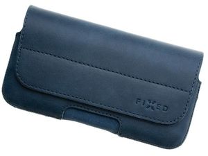 FIXED Posh horizontálne kožené puzdro so zatváraním, veľkosť 6XL+, modré