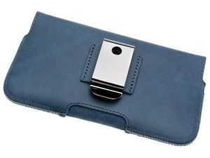 FIXED Posh horizontálne kožené puzdro so zatváraním, veľkosť 6XL+, modré
