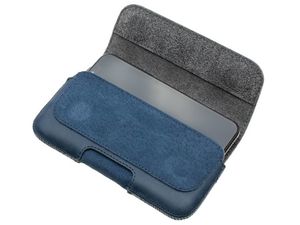 FIXED Posh horizontálne kožené puzdro so zatváraním, veľkosť 6XL+, modré