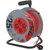 Predlžovací kábel na bubne 25 m / 4 zásuvky / červená / PVC / 230 V / 1 mm2
