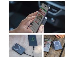 EMOS powerbank WI 1046, 10 000 mAh, 20 W+Bezdrôtová, sivá