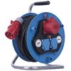Vonkajší predlžovací kábel na bubne 25 m / 3 zásuvky / čierna / guma / 230V/400V / 1,5 mm2