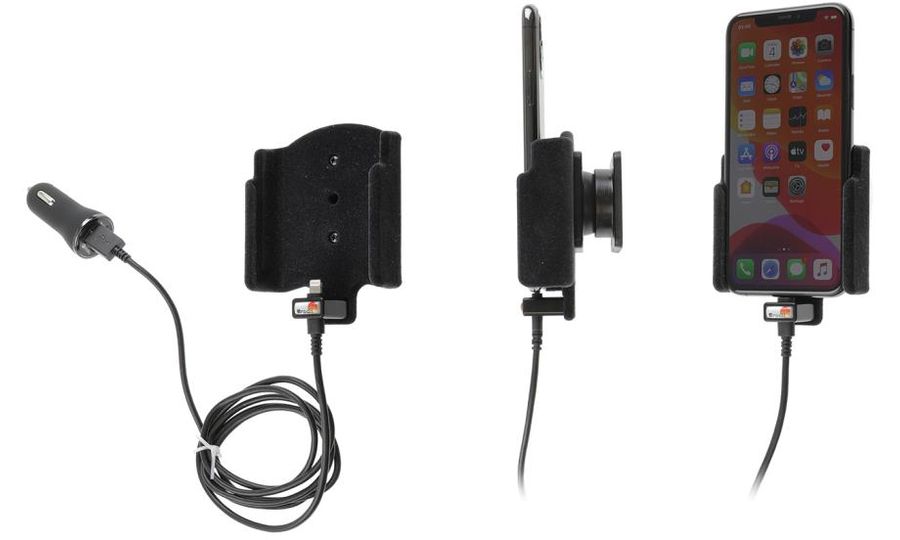 Brodit držiak do auta na Apple iPhone 11 Pro bez puzdra, zamat, s nabíjaním z cig. zap/USB
