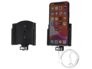 Brodit držiak do auta pre Apple iPhone 11 Pro v zamatovej farbe, bez puzdra, s priechodkou pre Lightning kábel