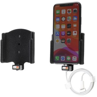 Brodit držiak do auta pre Apple iPhone 11 Pro v zamatovej farbe, bez puzdra, s priechodkou pre Lightning kábel