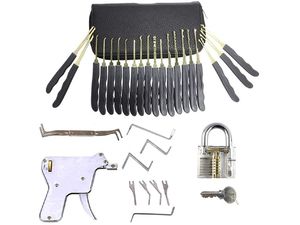 Mobilly 30v1 lockpick set s tréningovým zámkom + lockpick GUN
