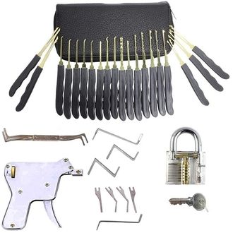 Mobilly 30v1 lockpick set s tréningovým zámkom + lockpick GUN
