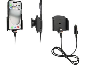 Brodit Držiak na iPhone 16 Pro/iPhone 16/iPhone 15/Pro, nastaviteľný, hmotnosť 7-10, s nabíjaním CL/USB-C