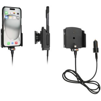Brodit Držiak na iPhone 16 Pro/iPhone 16/iPhone 15/Pro, nastaviteľný, hmotnosť 7-10, s nabíjaním CL/USB-C