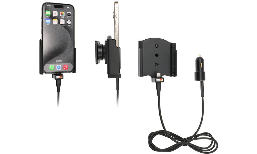 Brodit držiak do auta pre Apple iPhone 15 Pro/iPhone 15 bez puzdra, s CL/USB-C nabíjaním